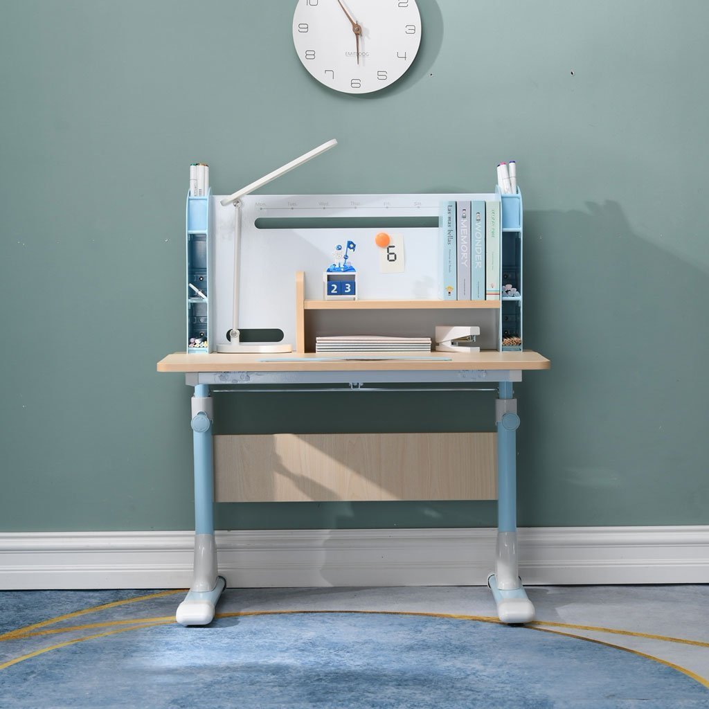 80cm Height Adjustable Children Kids Ergonomic Study Desk Only Blue - Kid Topia