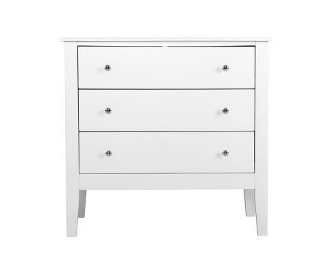 Artiss 3 Chest of Drawers - BRITTANY White - Kid Topia
