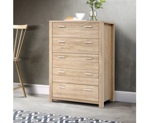 Artiss 5 Chest of Drawers - MAXI Pine - Kid Topia