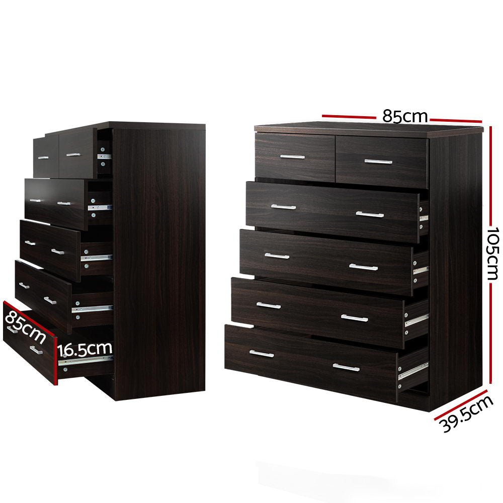 Artiss 6 Chest of Drawers - ANDES Walnut - Kid Topia