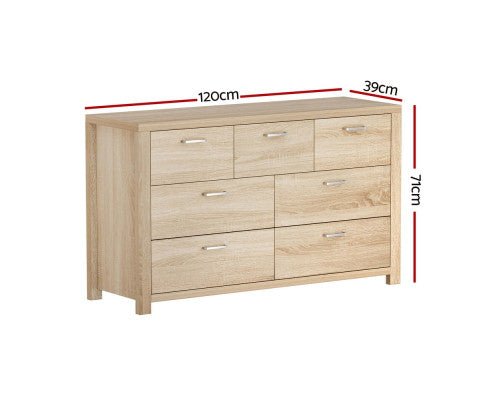Artiss 7 Chest of Drawers - MAXI Pine - Kid Topia