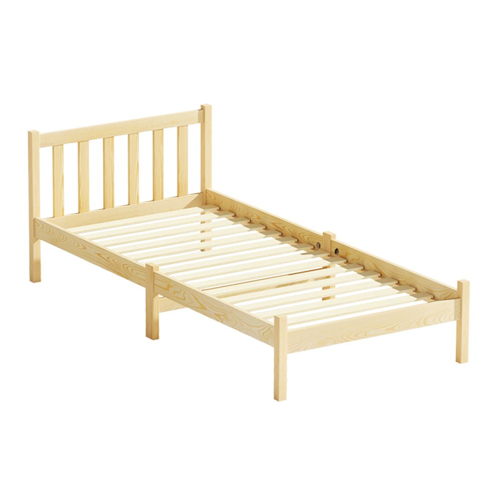 Artiss Bed Frame Single Size Wooden Oak SOFIE - Kid Topia