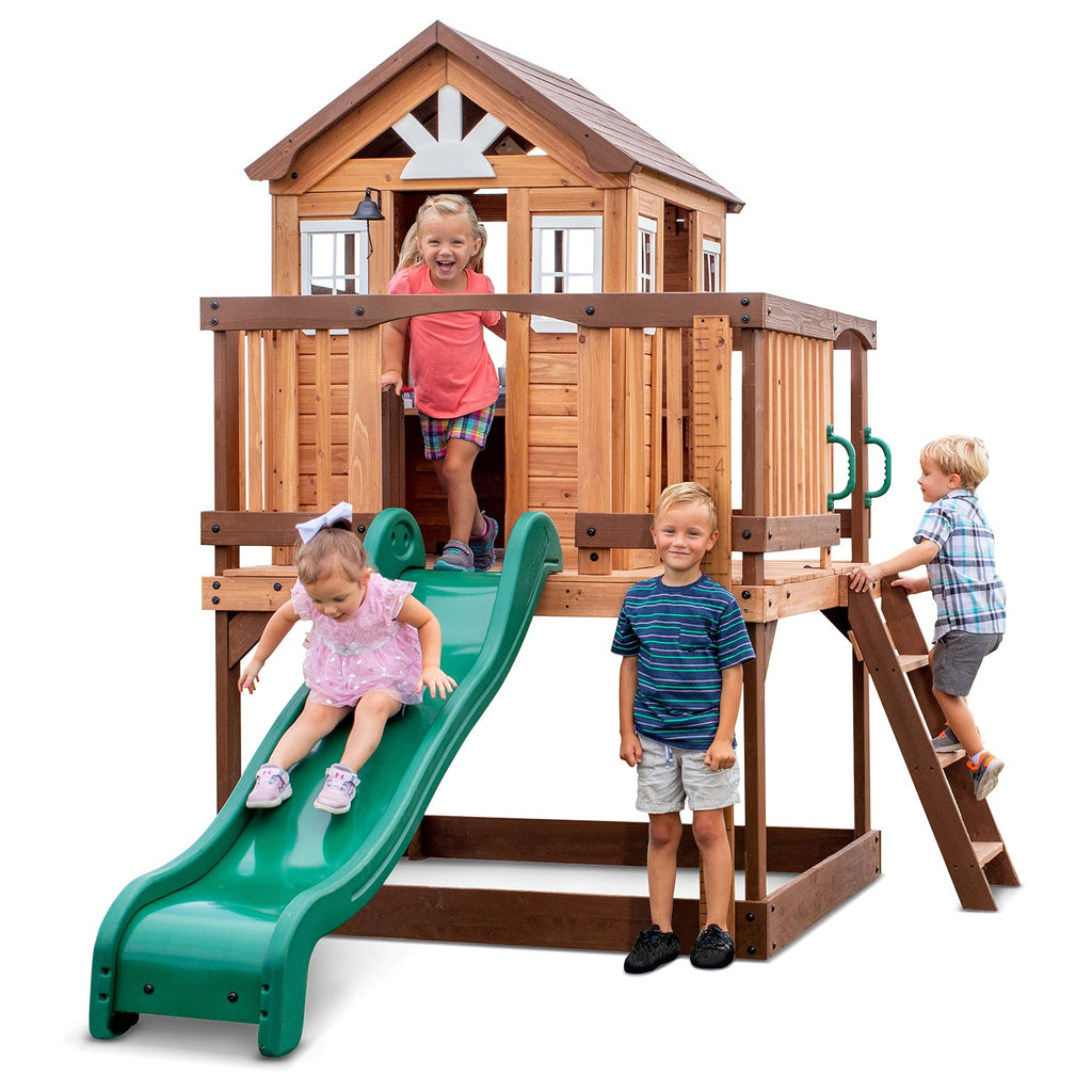 Backyard Discovery Echo Heights Cubby House with Slide - Kid Topia