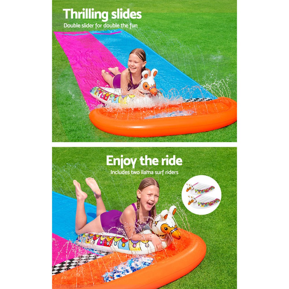 Bestway Water Slide Slip Kids 488cm Dual Slides Splash Pad - Kid Topia