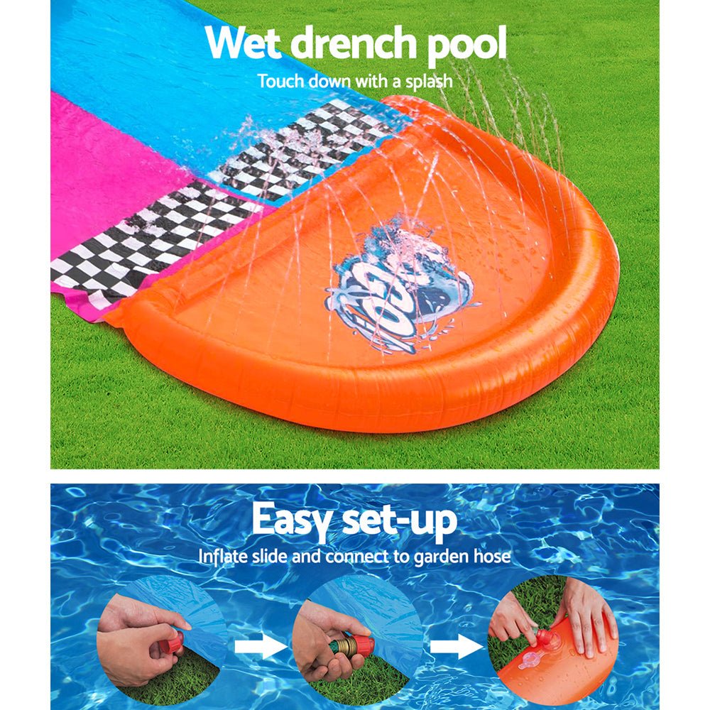 Bestway Water Slide Slip Kids 488cm Dual Slides Splash Pad - Kid Topia
