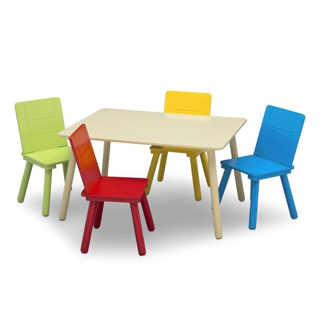 DELTA CHILDREN Kids Premium Table and Chairs Play Furniture Set Wooden Wood - Kid Topia