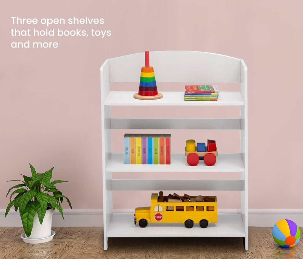 DELTA Kids Furniture Bookshelf Premium Award Winning Wood Childrens White - Kid Topia