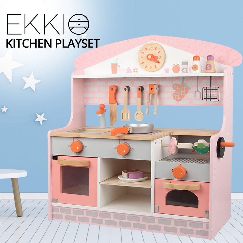 EKKIO Wooden Kitchen Playset for Kids (BBQ Kitchen Set) EK-KP-101-MS - Kid Topia