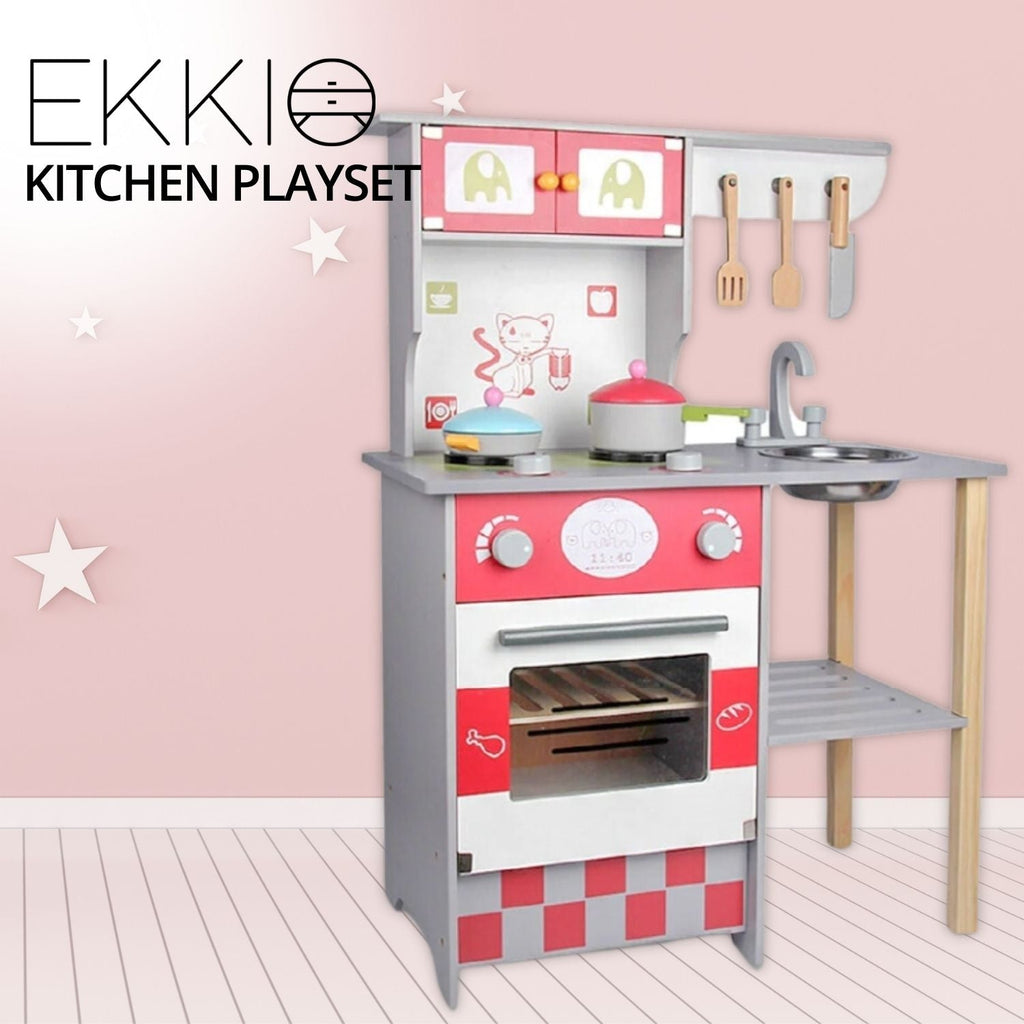 EKKIO Wooden Kitchen Playset for Kids (European Style Kitchen Set) EK-KP-103-MS - Kid Topia