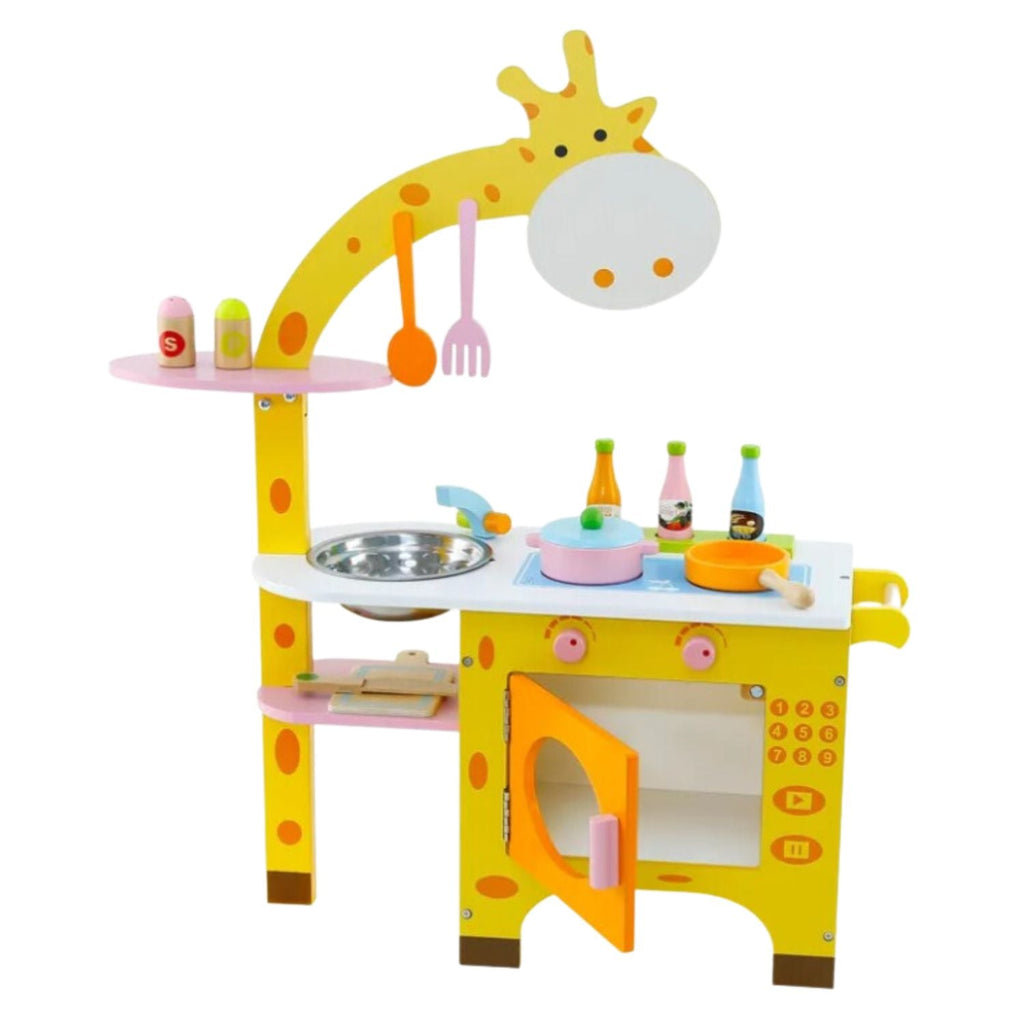 EKKIO Wooden Kitchen Playset for Kids (Giraffe Shape Kitchen Set) EK-KP-102-MS - Kid Topia
