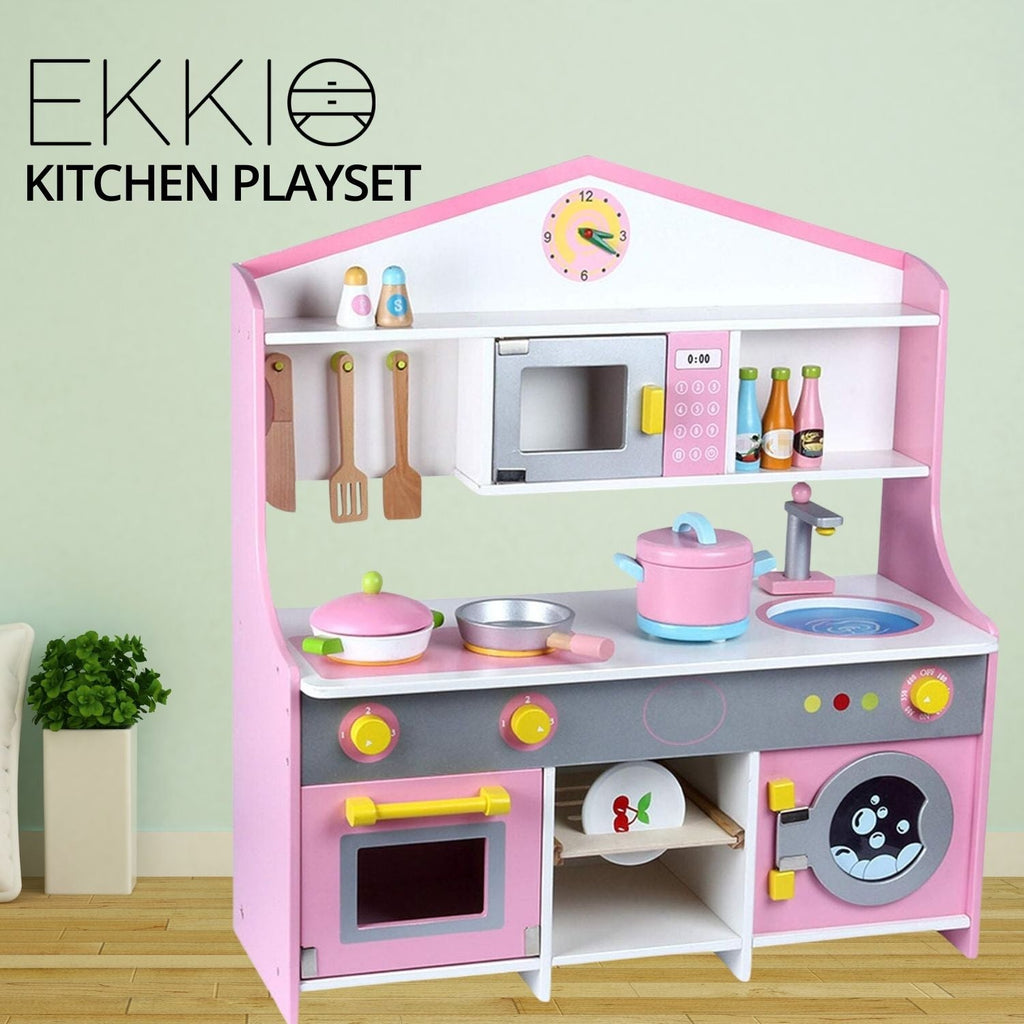 EKKIO Wooden Kitchen Playset for Kids (Japanese Style Kitchen Set, Violet) EK-KP-104-MS - Kid Topia
