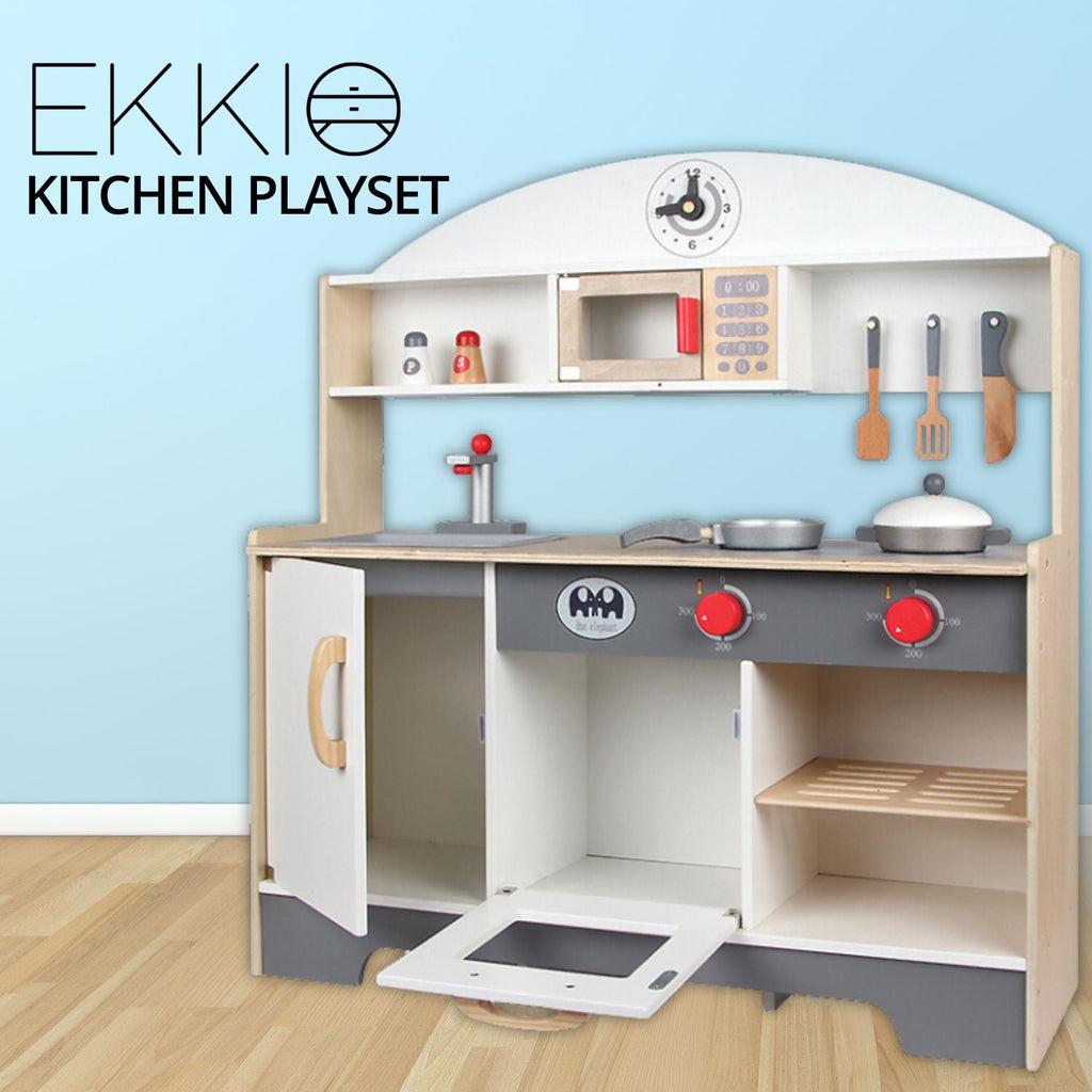 EKKIO Wooden Kitchen Playset for Kids (Minimalist) EK-KP-100-MS - Kid Topia