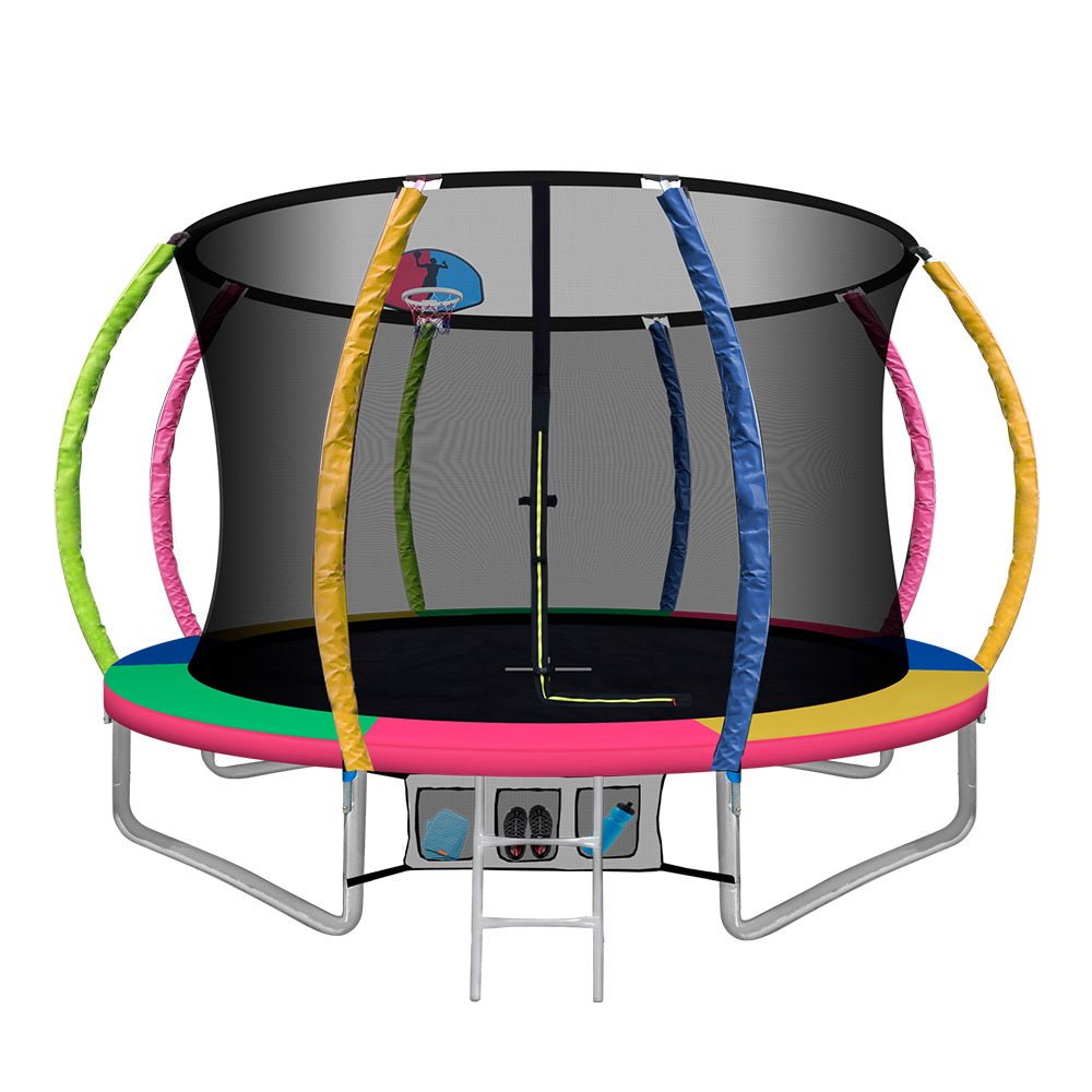 Everfit 10FT Trampoline for Kids w/ Ladder Enclosure Safety Net Rebounder Colors - Kid Topia