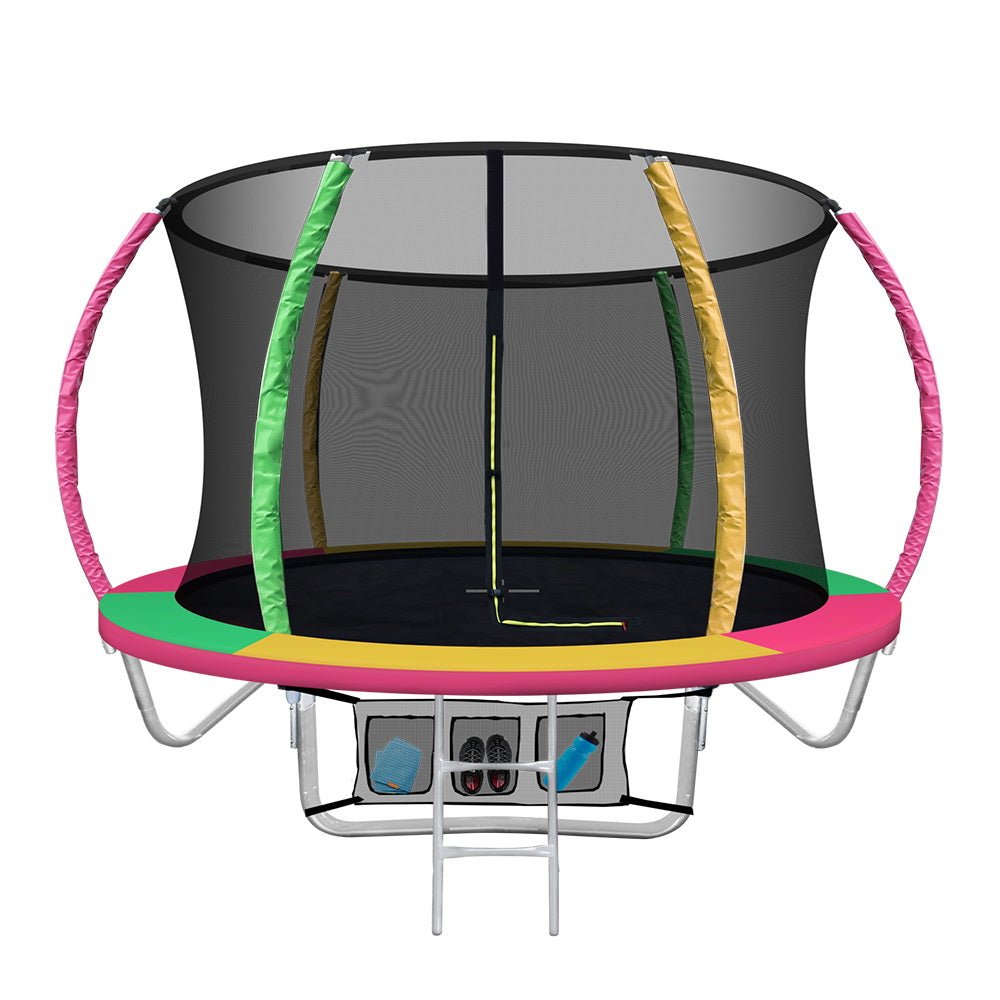 Everfit 8FT Trampoline for Kids w/ Ladder Enclosure Safety Net Rebounder Colors - Kid Topia