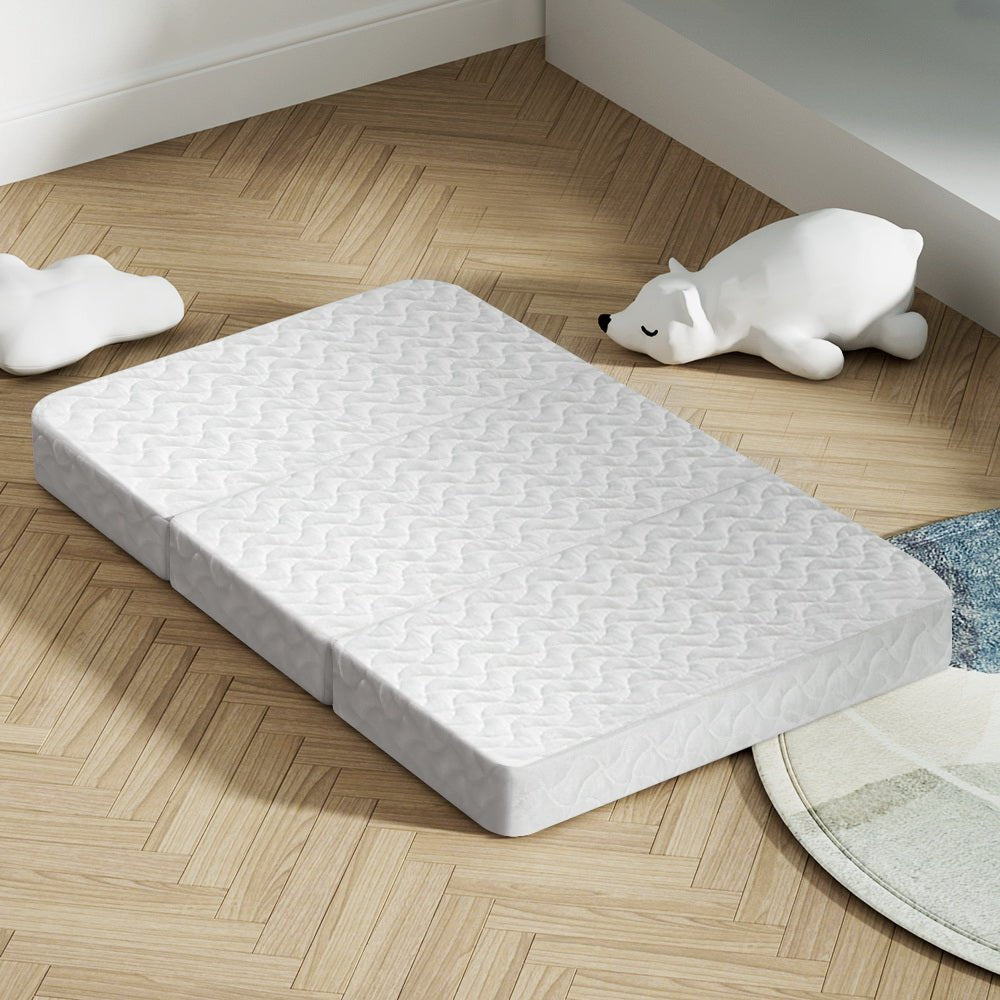 Giselle Bedding Foldable Mattress Folding Foam Cot Bed White - Kid Topia