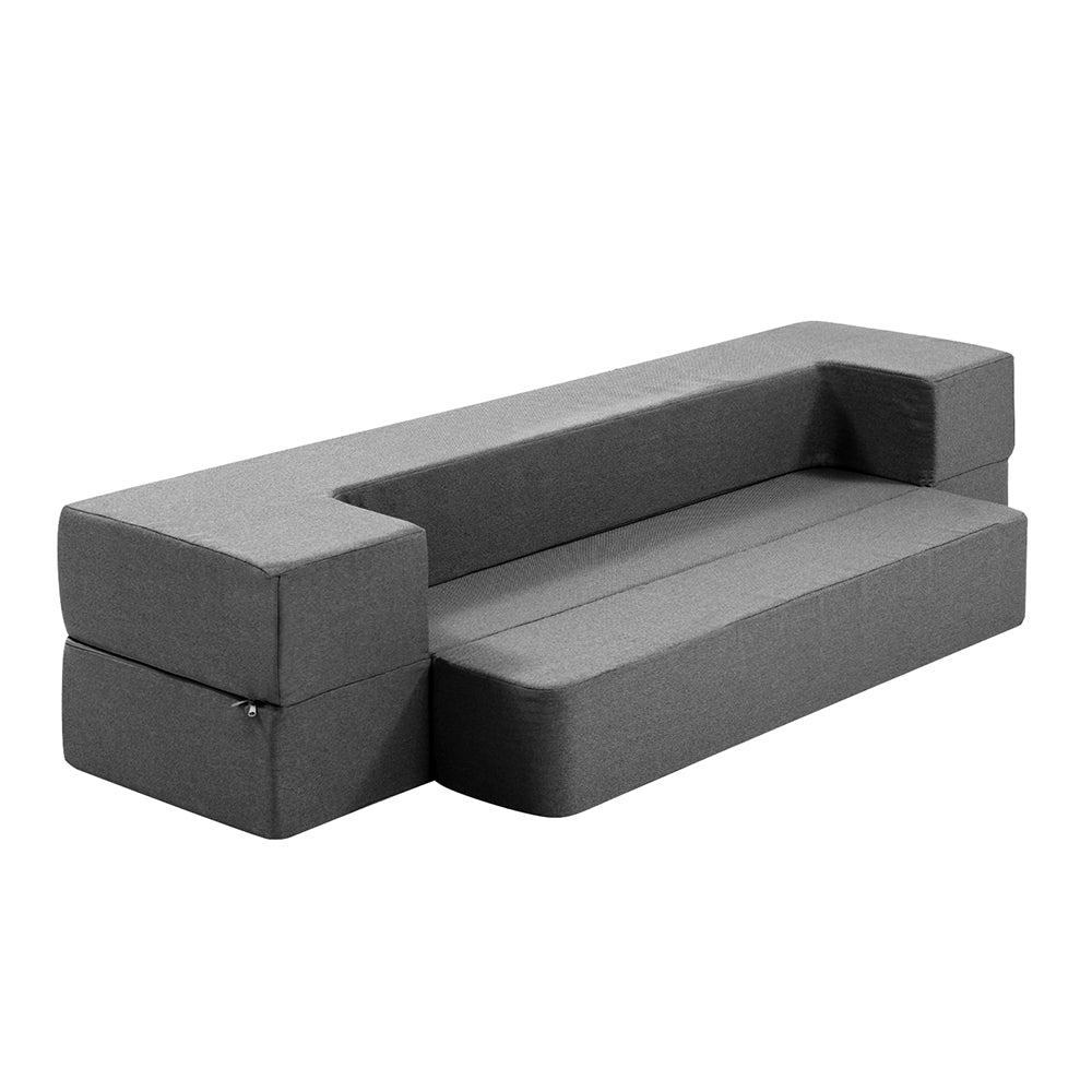 Giselle Bedding Foldable Mattress Folding Foam Sofa Bed Chair Grey - Kid Topia