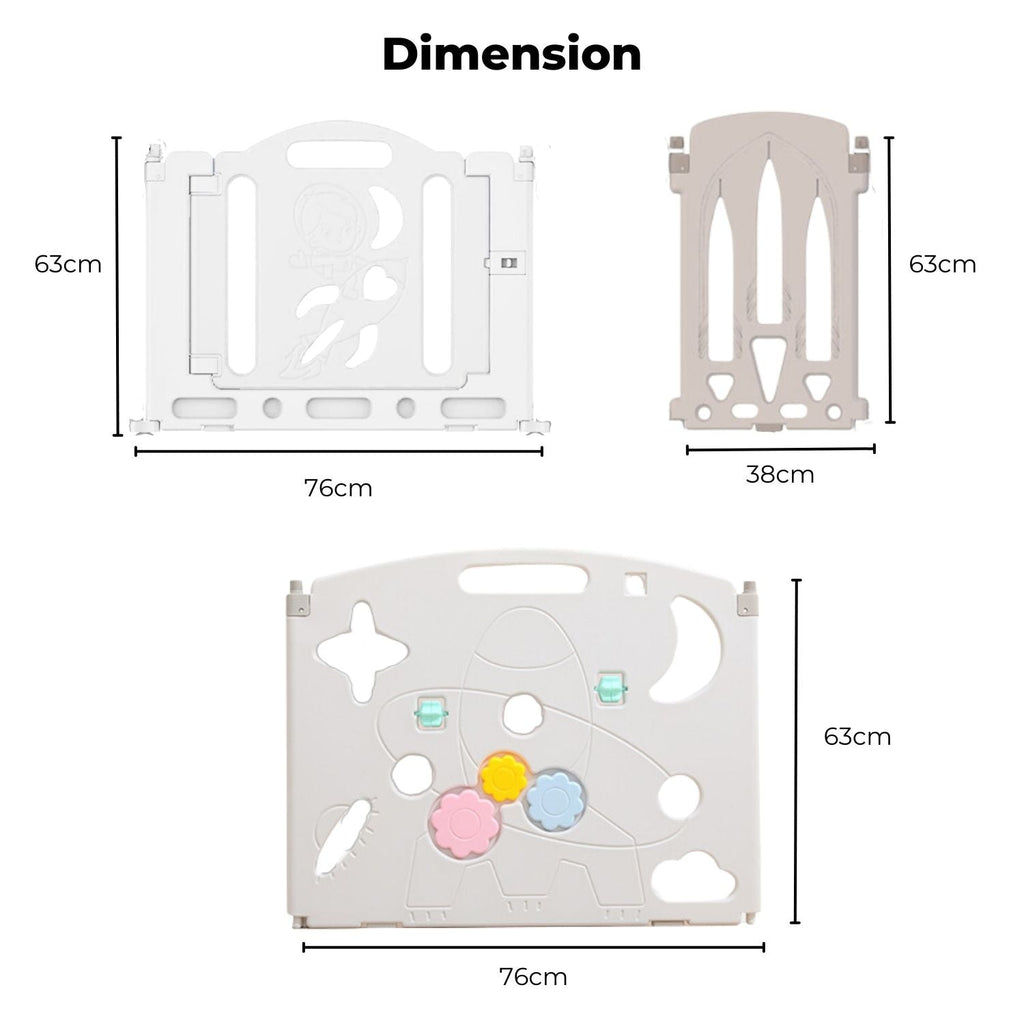 GOMINIMO Foldable Baby Playpen with 16 Panels (White Grey) GO-BP-101-TF - Kid Topia