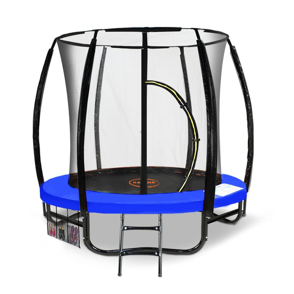 Kahuna Classic 6ft Outdoor Round Blue Trampoline With Safety Enclosure - Kid Topia