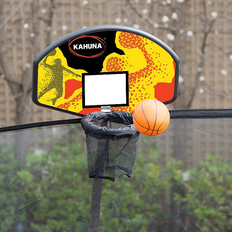 Kahuna Classic 6ft Trampoline Free Ladder Spring Mat Net Safety Pad Cover Round Enclosure Basketball Set - Rainbow - Kid Topia