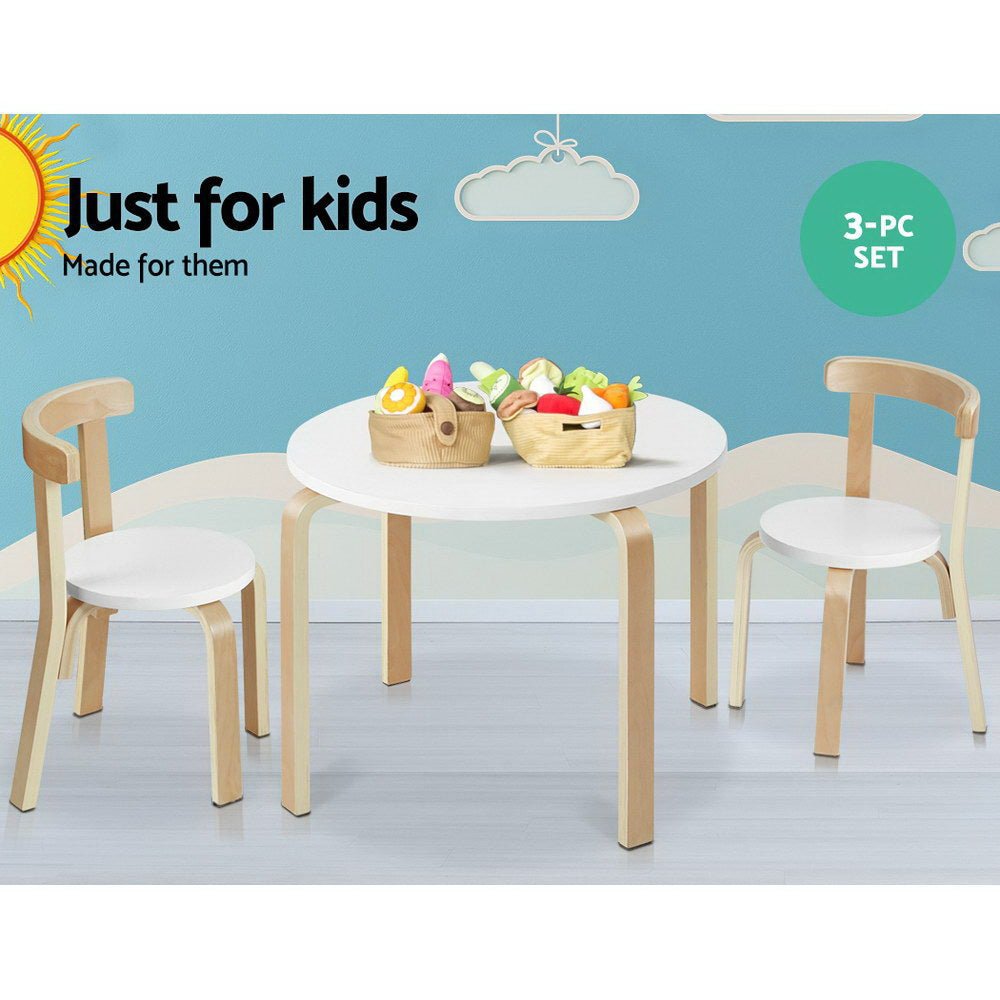 Keezi 3PCS Kids Table and Chairs Set Activity Toy Play Desk - Kid Topia