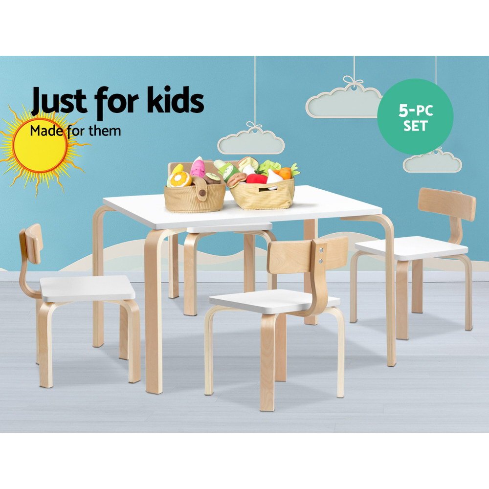 Keezi 5PCS Kids Table and Chairs Set Activity Toy Play Desk - Kid Topia