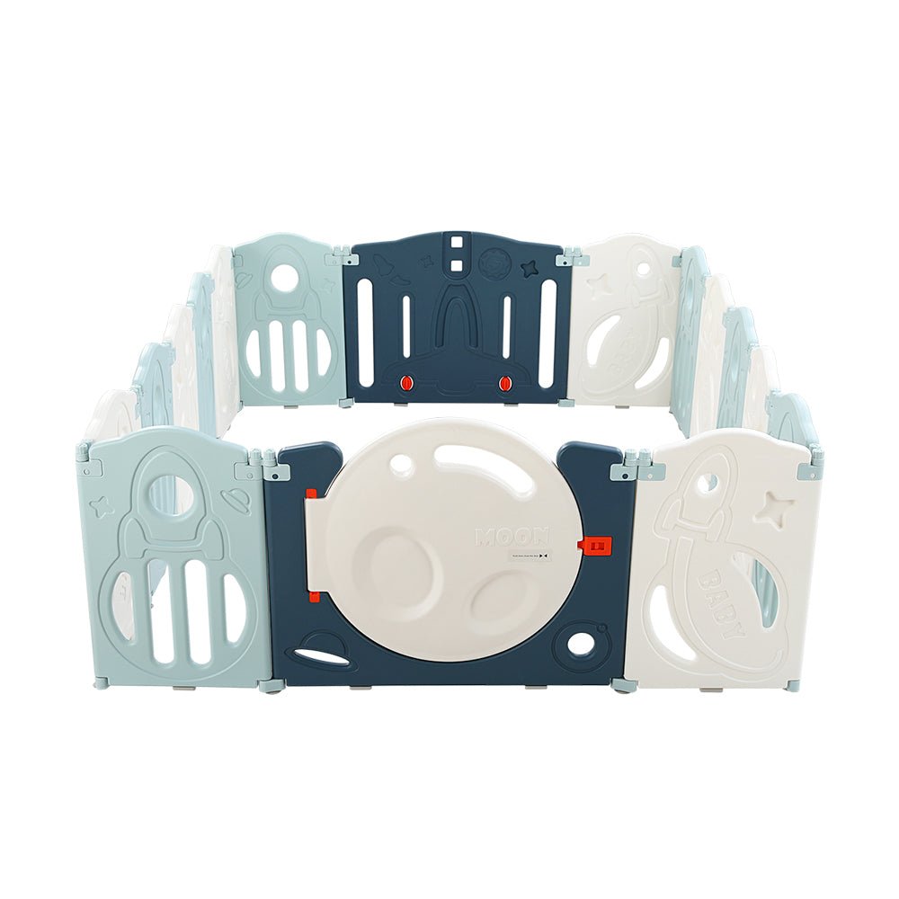 Keezi Baby Playpen 16 Panels Foldable Toddler Fence Safety Play Activity Barrier - Kid Topia