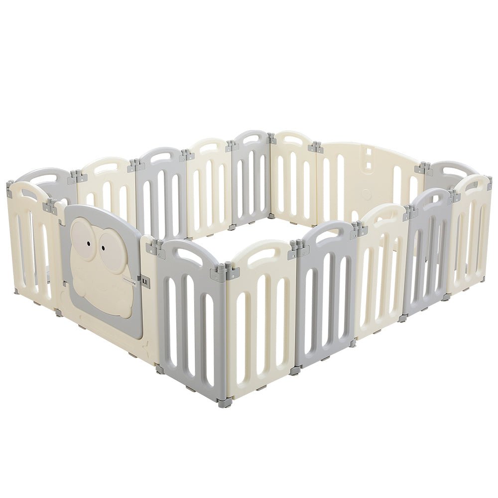 Keezi Baby Playpen 16 Panels Foldable Toddler Fence Safety Play Activity Centre - Kid Topia