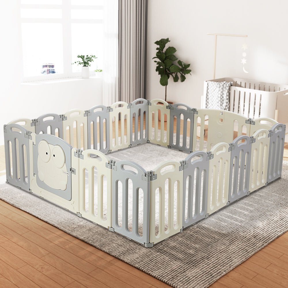 Keezi Baby Playpen 20 Panels Foldable Toddler Fence Safety Play Activity Centre - Kid Topia