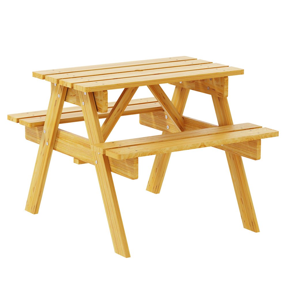 Keezi Kids Outdoor Table and Chairs Picnic Bench Seat Children Wooden Indoor - Kid Topia