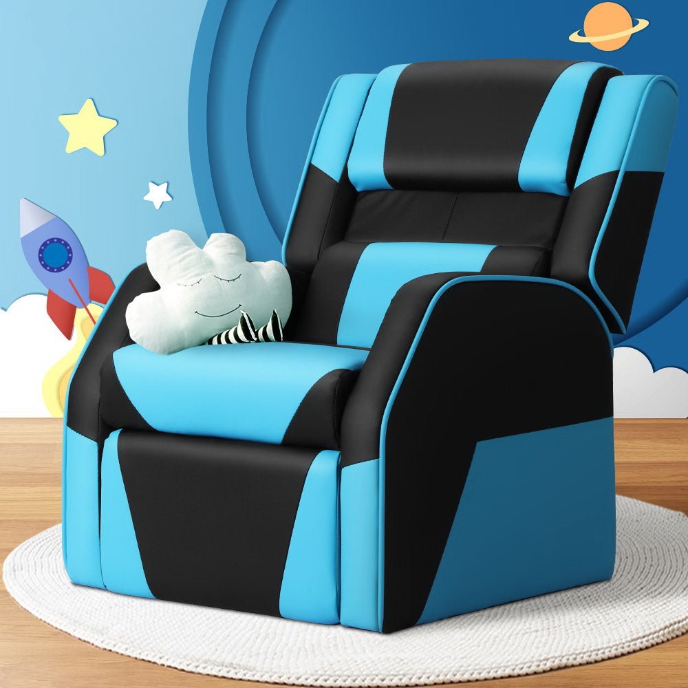 Keezi Kids Recliner Chair PU Leather Gaming Sofa Lounge Couch Children Armchair - Kid Topia