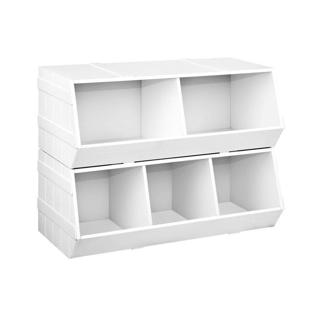 Keezi Kids Toy Box Bookshelf Storage Bookcase Organiser Display Stackable - Kid Topia