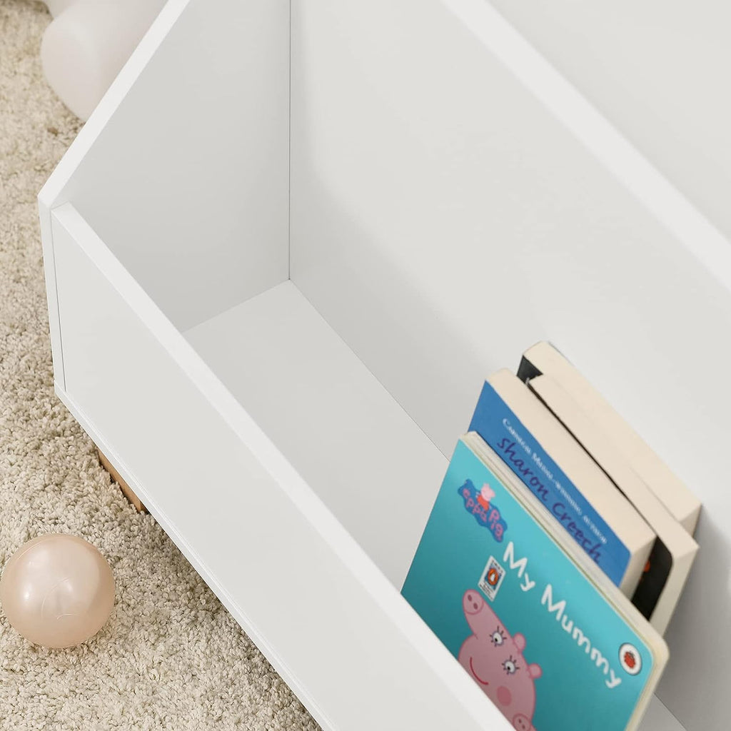 Kids Storage Bookcase 3 Compartments, White - Kid Topia