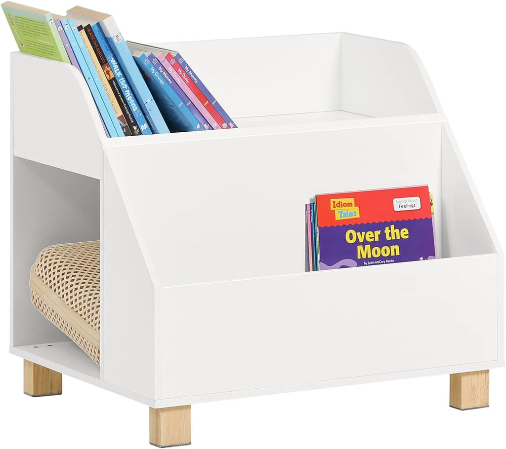 Kids Storage Bookcase 3 Compartments, White - Kid Topia