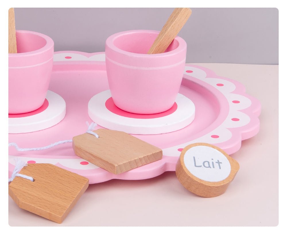 Kids Wooden Kitchen Tea Set Pretend Play - Kid Topia