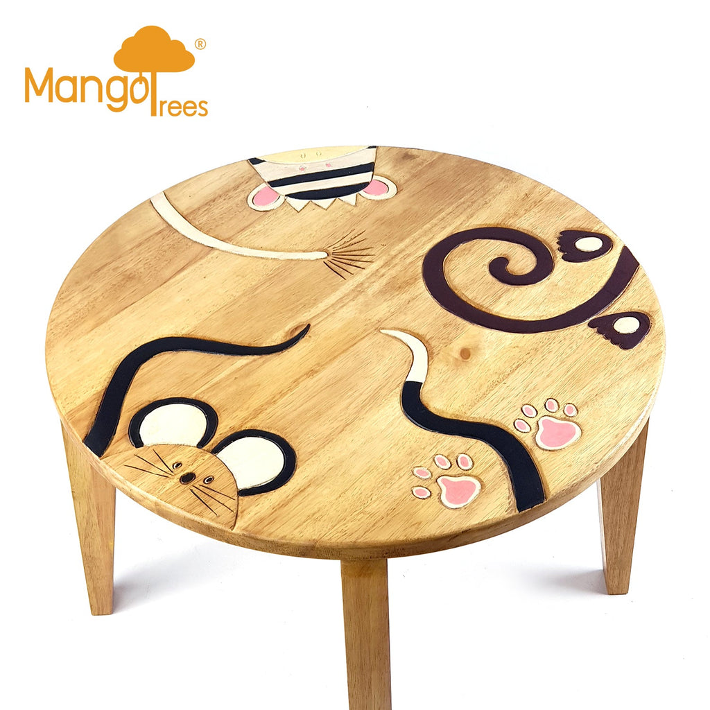 Kids Wooden Table Mix Animal Tails - Kid Topia