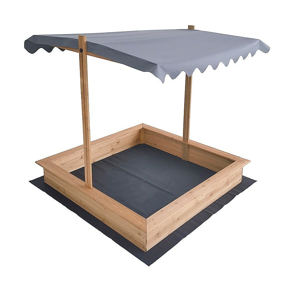 Kids Wooden Toy Sandpit with Adjustable Canopy - Kid Topia
