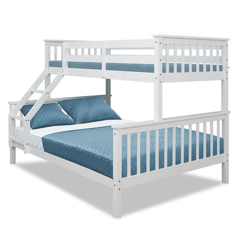 Kingston Slumber 2in1 Double Single Bunk Bed Kids Solid Timber Pine Beds Children Bedroom Furniture - Kid Topia