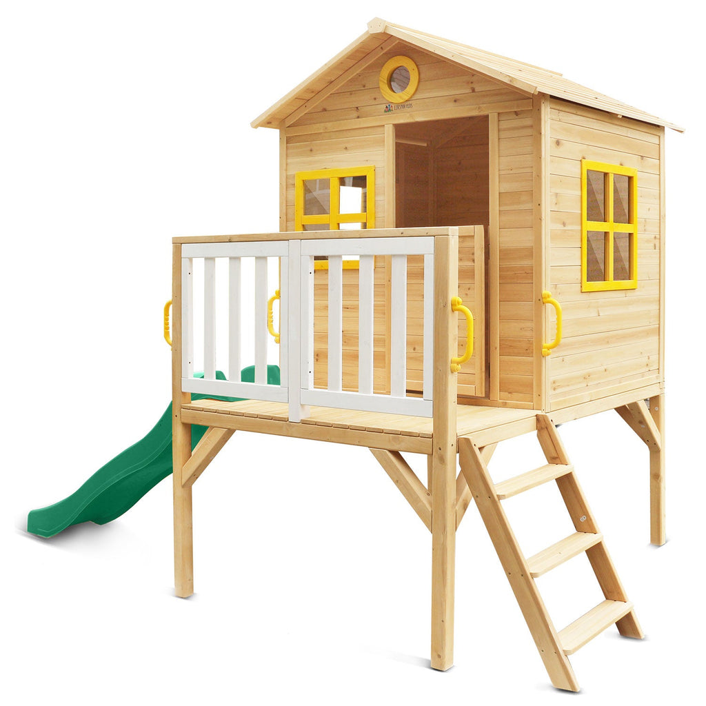 Lifespan Kids Archie Cubby House with Green Slide - Kid Topia