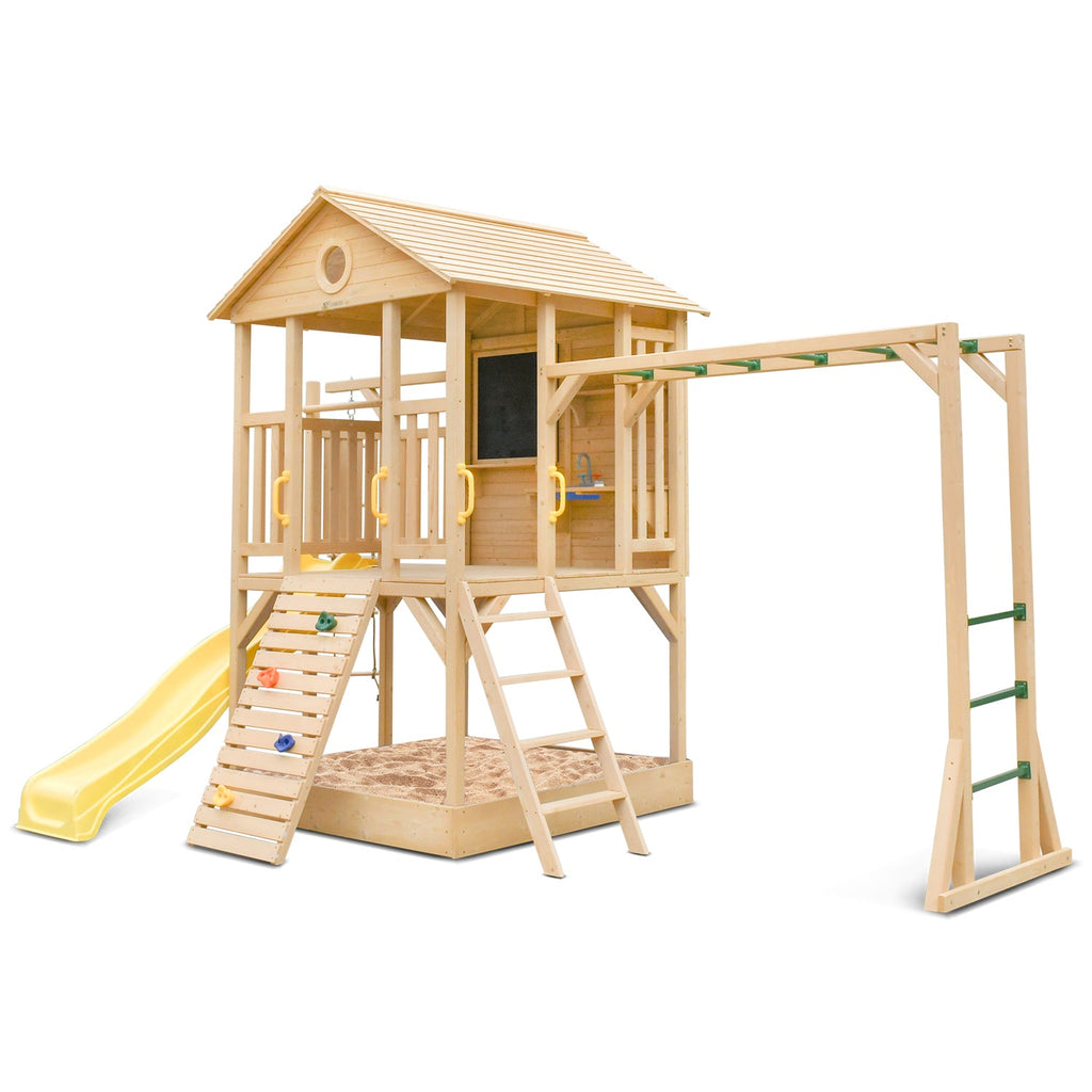 Lifespan Kids Kingston Cubby House with 2.2m Yellow Slide - Kid Topia