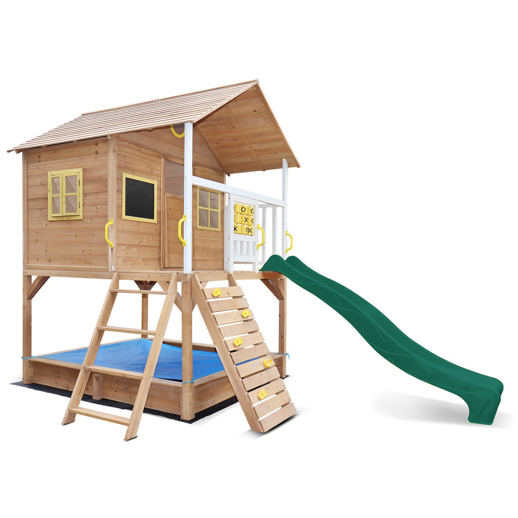 Lifespan Kids Warrigal Cubby House - Green Slide - Kid Topia