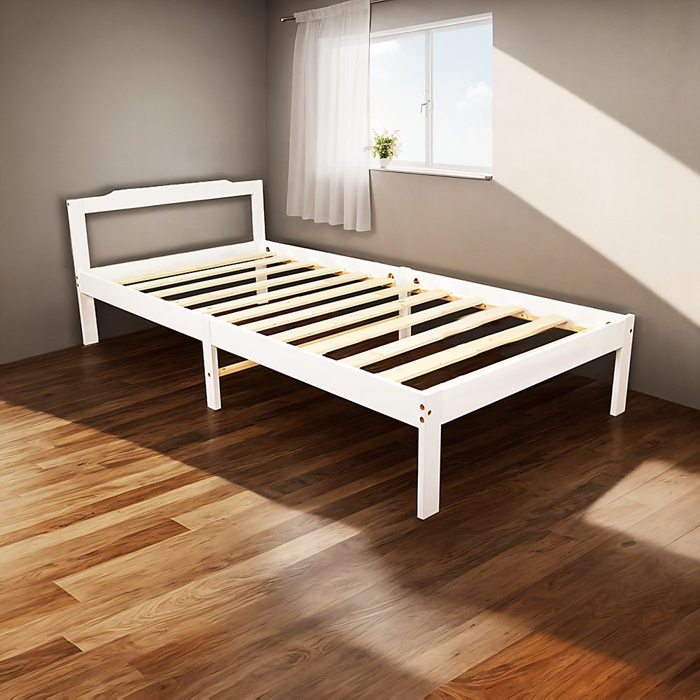 Natural Wooden Bed Frame Home Furniture - Kid Topia