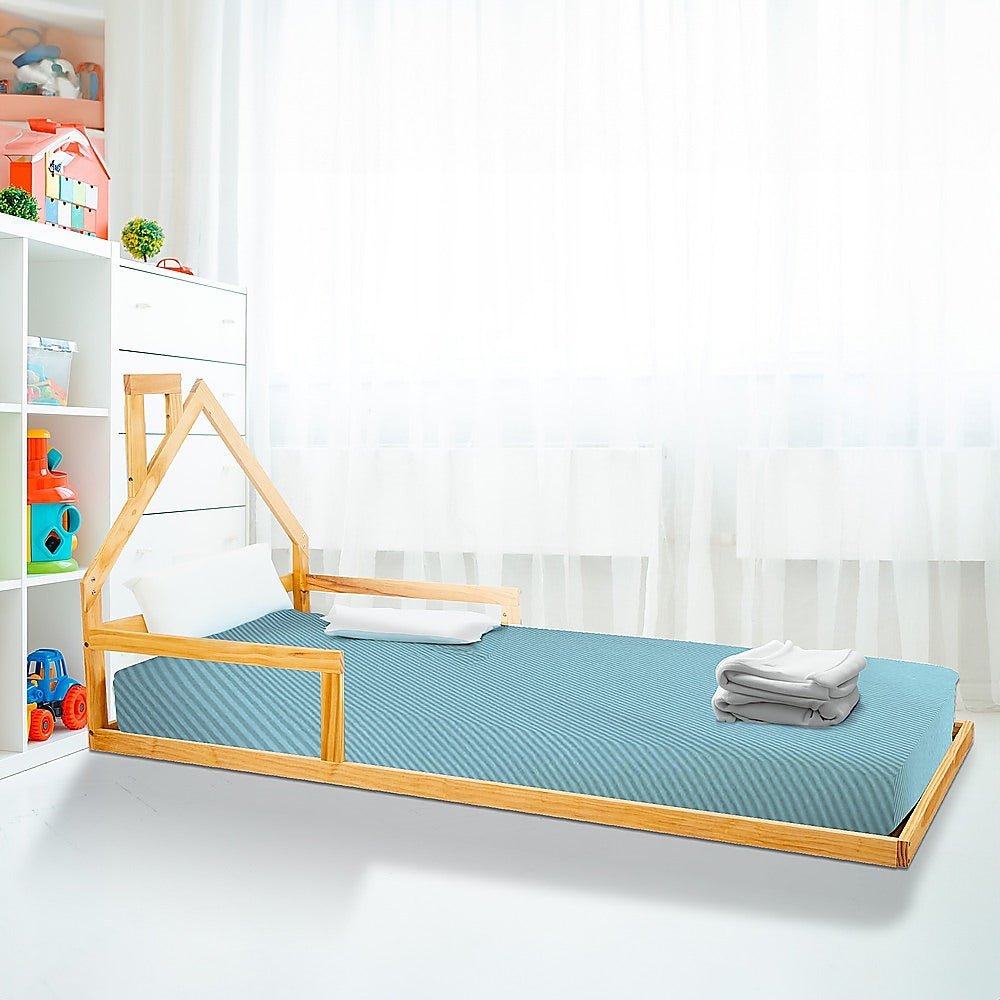 249.99 Pine Wood Kids Floor Bed House Frame Kid Topia
