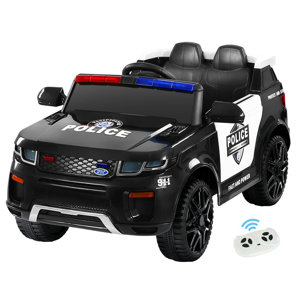 Rigo Kids Electric Ride On Patrol Police Car Range Rover-inspired Remote Black - Kid Topia