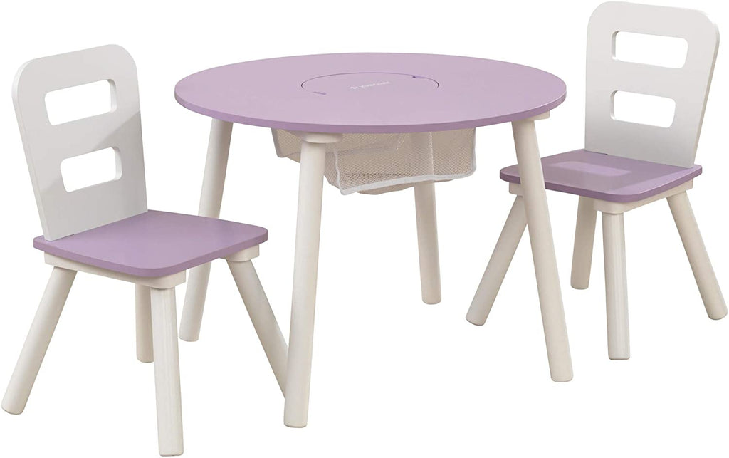 Round Table and 2 Chair Set for children (Lavender) - Kid Topia
