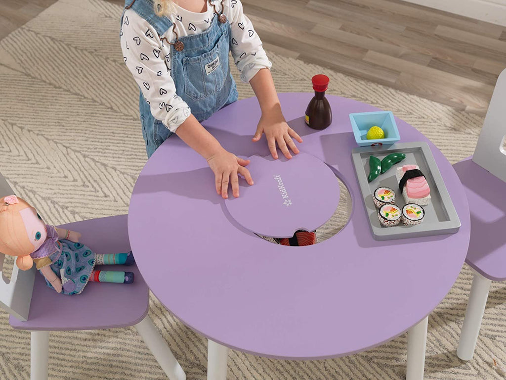 Round Table and 2 Chair Set for children (Lavender) - Kid Topia