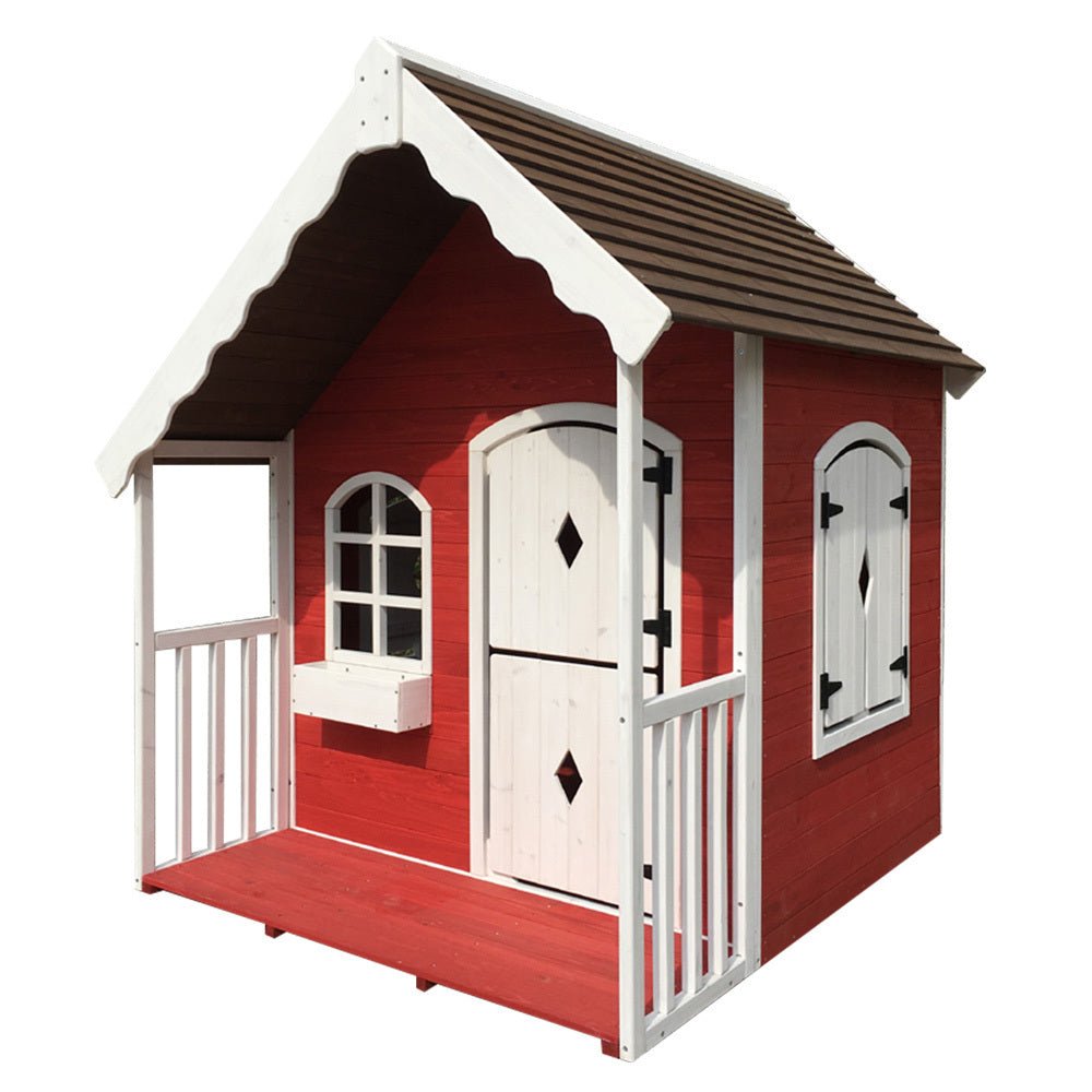 ROVO KIDS Cubby House Wooden Cottage Outdoor Furniture Playhouse Children Toy - Kid Topia