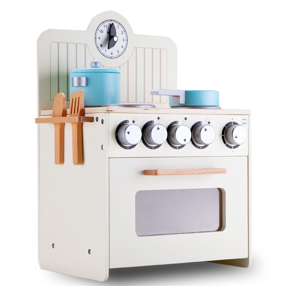 ROVO KIDS Retro Wooden Kitchen Toy Pretend Play Set Children Wood Oven Toddlers - Kid Topia