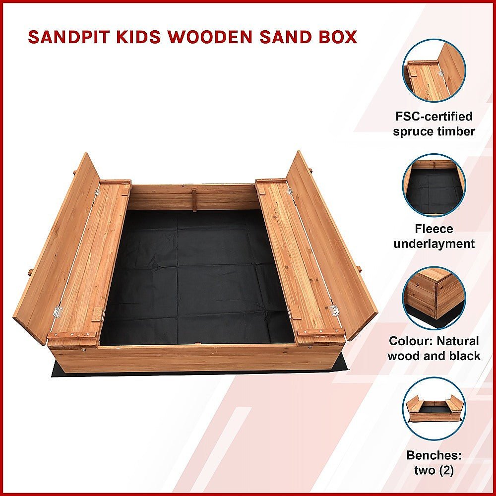Sandpit Kids Wooden Sand box - Kid Topia