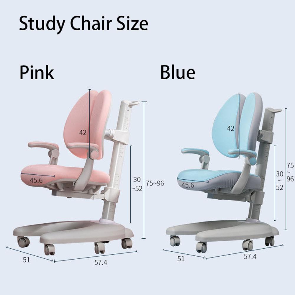 Solid Rubber Wood Height Adjustable Children Kids Ergonomic Study Chair Pink Only AU - Kid Topia