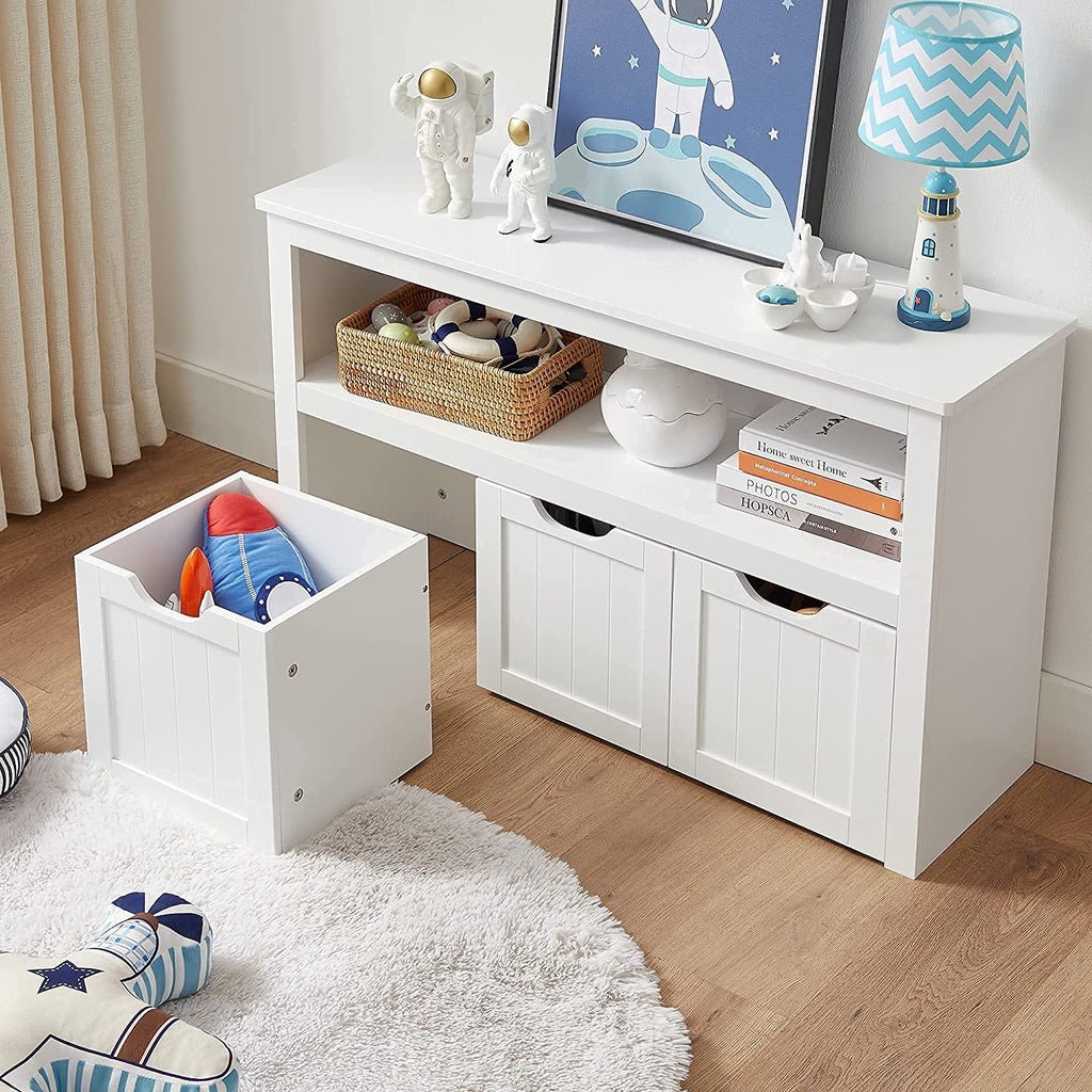 VASAGLE Storage Bench with Shelf and 3 Drawers White LHS380W01 - Kid Topia